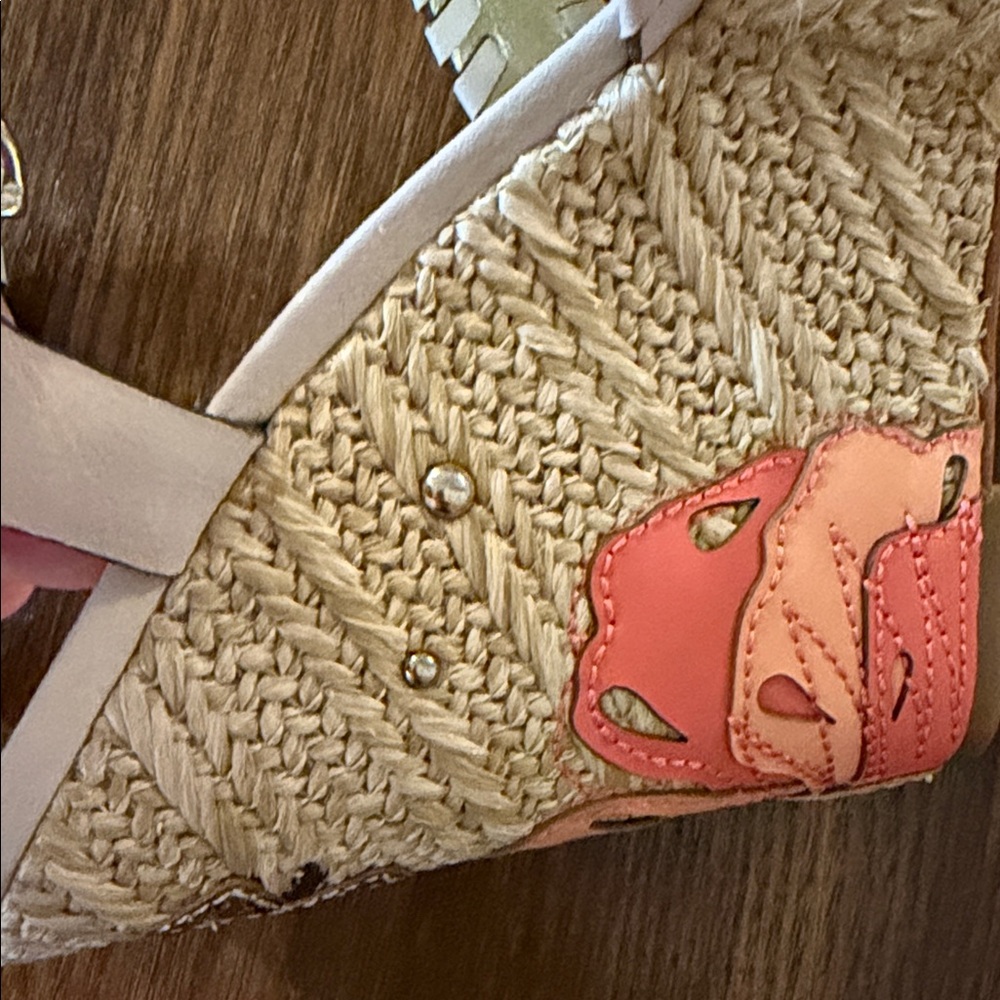 Coach beige and Pink Espadrille Wedges - Picture 7 of 11